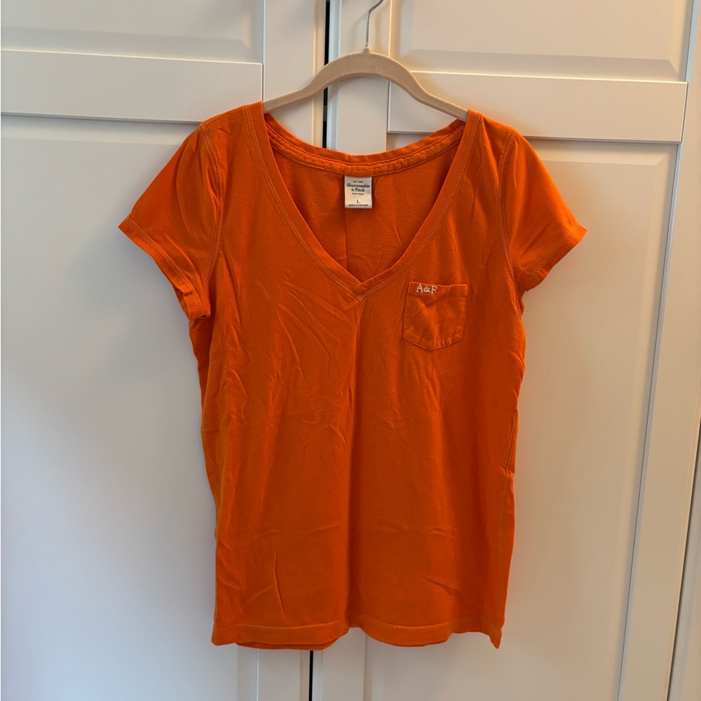 Abercrombie & Fitch Vibrant Orange Short Sleeve Tee